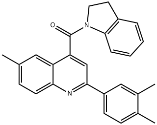 2,3-dihydroindol-1-yl-[2-(3,4-dimethylphenyl)-6-methylquinolin-4-yl]methanone Struktur