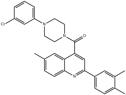 [4-(3-chlorophenyl)piperazin-1-yl]-[2-(3,4-dimethylphenyl)-6-methylquinolin-4-yl]methanone|