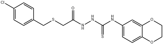 1-[[2-[(4-chlorophenyl)methylsulfanyl]acetyl]amino]-3-(2,3-dihydro-1,4-benzodioxin-6-yl)thiourea Structure