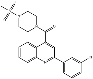 [2-(3-chlorophenyl)quinolin-4-yl]-(4-methylsulfonylpiperazin-1-yl)methanone Structure