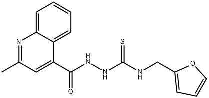 1-(furan-2-ylmethyl)-3-[(2-methylquinoline-4-carbonyl)amino]thiourea 化学構造式