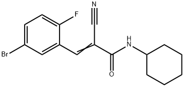 (E)-3-(5-bromo-2-fluorophenyl)-2-cyano-N-cyclohexylprop-2-enamide Structure