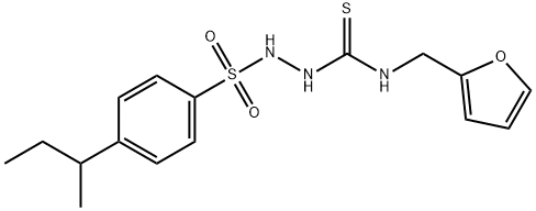 1-[(4-butan-2-ylphenyl)sulfonylamino]-3-(furan-2-ylmethyl)thiourea Struktur
