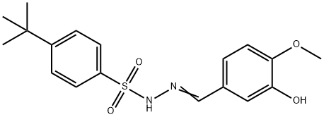 4-tert-butyl-N-[(Z)-(3-hydroxy-4-methoxyphenyl)methylideneamino]benzenesulfonamide,725688-52-8,结构式