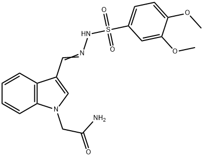 2-[3-[(E)-[(3,4-dimethoxyphenyl)sulfonylhydrazinylidene]methyl]indol-1-yl]acetamide Structure