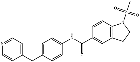 1-methylsulfonyl-N-[4-(pyridin-4-ylmethyl)phenyl]-2,3-dihydroindole-5-carboxamide Structure