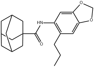 N-(6-propyl-1,3-benzodioxol-5-yl)adamantane-1-carboxamide 化学構造式