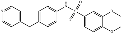 3,4-dimethoxy-N-[4-(pyridin-4-ylmethyl)phenyl]benzenesulfonamide 结构式