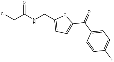 2-chloro-N-[[5-(4-fluorobenzoyl)furan-2-yl]methyl]acetamide 结构式