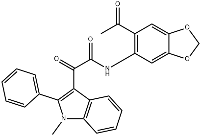 N-(6-acetyl-1,3-benzodioxol-5-yl)-2-(1-methyl-2-phenylindol-3-yl)-2-oxoacetamide Structure