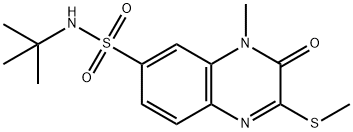 N-tert-butyl-4-methyl-2-methylsulfanyl-3-oxoquinoxaline-6-sulfonamide 化学構造式