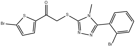 2-[[5-(2-bromophenyl)-4-methyl-1,2,4-triazol-3-yl]sulfanyl]-1-(5-bromothiophen-2-yl)ethanone Structure