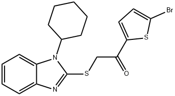 1-(5-bromothiophen-2-yl)-2-(1-cyclohexylbenzimidazol-2-yl)sulfanylethanone Structure