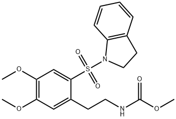 methyl N-[2-[2-(2,3-dihydroindol-1-ylsulfonyl)-4,5-dimethoxyphenyl]ethyl]carbamate 结构式