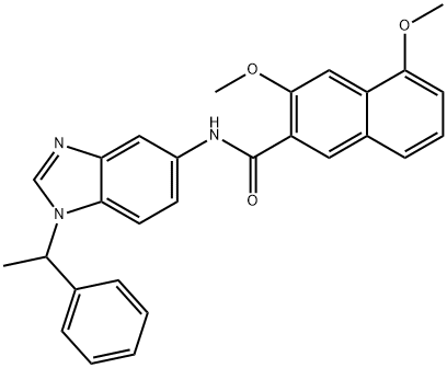 728026-79-7 3,5-dimethoxy-N-[1-(1-phenylethyl)benzimidazol-5-yl]naphthalene-2-carboxamide