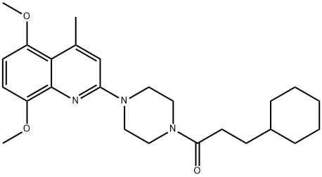 3-cyclohexyl-1-[4-(5,8-dimethoxy-4-methylquinolin-2-yl)piperazin-1-yl]propan-1-one Struktur