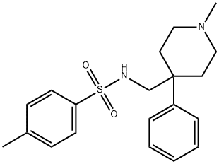 4-methyl-N-[(1-methyl-4-phenylpiperidin-4-yl)methyl]benzenesulfonamide 结构式