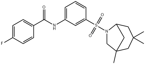 4-fluoro-N-[3-[(3,3,5-trimethyl-7-azabicyclo[3.2.1]octan-7-yl)sulfonyl]phenyl]benzamide,728029-97-8,结构式