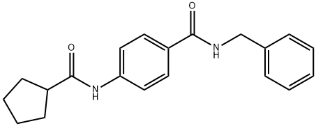 N-benzyl-4-(cyclopentanecarbonylamino)benzamide 化学構造式