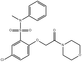 5-chloro-N-methyl-2-(2-morpholin-4-yl-2-oxoethoxy)-N-phenylbenzenesulfonamide Struktur