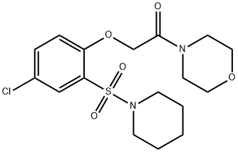 2-(4-chloro-2-piperidin-1-ylsulfonylphenoxy)-1-morpholin-4-ylethanone Struktur