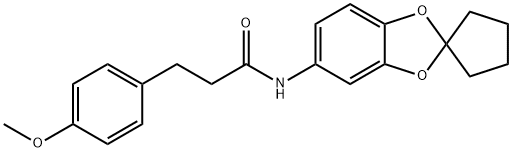 3-(4-methoxyphenyl)-N-spiro[1,3-benzodioxole-2,1'-cyclopentane]-5-ylpropanamide Struktur