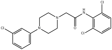 2-[4-(3-chlorophenyl)piperazin-1-yl]-N-(2,6-dichlorophenyl)acetamide Structure