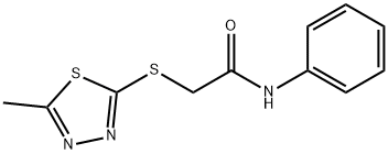 2-[(5-methyl-1,3,4-thiadiazol-2-yl)sulfanyl]-N-phenylacetamide,76330-26-2,结构式