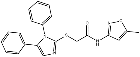 2-(1,5-diphenylimidazol-2-yl)sulfanyl-N-(5-methyl-1,2-oxazol-3-yl)acetamide Struktur