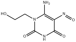 6-amino-1-(2-hydroxyethyl)-5-nitrosopyrimidine-2,4-dione Structure