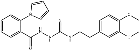 1-[2-(3,4-dimethoxyphenyl)ethyl]-3-[(2-pyrrol-1-ylbenzoyl)amino]thiourea Structure