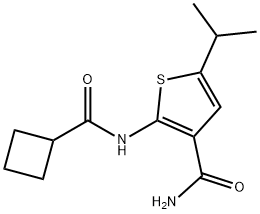 2-(cyclobutanecarbonylamino)-5-propan-2-ylthiophene-3-carboxamide Structure