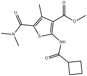 methyl 2-(cyclobutanecarbonylamino)-5-(dimethylcarbamoyl)-4-methylthiophene-3-carboxylate,774588-87-3,结构式