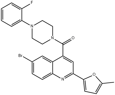 [6-bromo-2-(5-methylfuran-2-yl)quinolin-4-yl]-[4-(2-fluorophenyl)piperazin-1-yl]methanone Structure