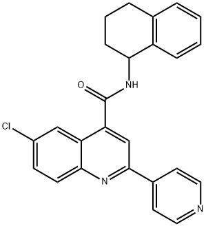 6-chloro-2-pyridin-4-yl-N-(1,2,3,4-tetrahydronaphthalen-1-yl)quinoline-4-carboxamide Structure