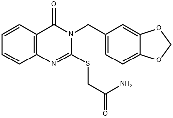 2-[3-(1,3-benzodioxol-5-ylmethyl)-4-oxoquinazolin-2-yl]sulfanylacetamide Struktur