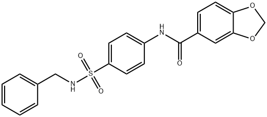 N-[4-(benzylsulfamoyl)phenyl]-1,3-benzodioxole-5-carboxamide 化学構造式