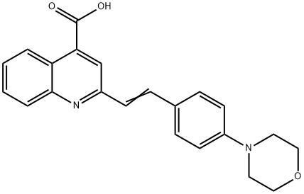 2-[(E)-2-(4-morpholin-4-ylphenyl)ethenyl]quinoline-4-carboxylic acid Struktur