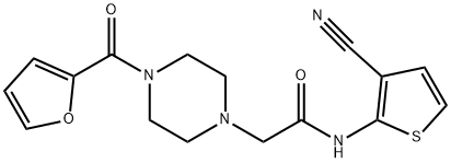 N-(3-cyanothiophen-2-yl)-2-[4-(furan-2-carbonyl)piperazin-1-yl]acetamide,793716-31-1,结构式