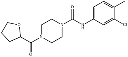 N-(3-chloro-4-methylphenyl)-4-(oxolane-2-carbonyl)piperazine-1-carboxamide Structure