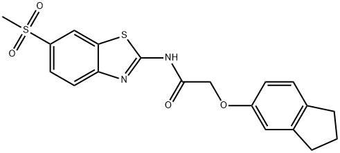 2-(2,3-dihydro-1H-inden-5-yloxy)-N-(6-methylsulfonyl-1,3-benzothiazol-2-yl)acetamide Structure