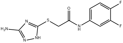 2-[(5-amino-1H-1,2,4-triazol-3-yl)sulfanyl]-N-(3,4-difluorophenyl)acetamide,807385-20-2,结构式