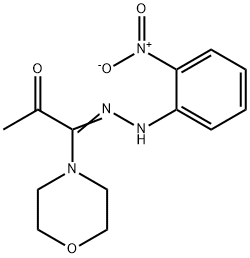 (1E)-1-morpholin-4-yl-1-[(2-nitrophenyl)hydrazinylidene]propan-2-one Struktur