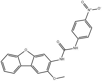 1-(2-methoxydibenzofuran-3-yl)-3-(4-nitrophenyl)urea Structure