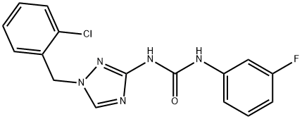 1-[1-[(2-chlorophenyl)methyl]-1,2,4-triazol-3-yl]-3-(3-fluorophenyl)urea,824422-56-2,结构式