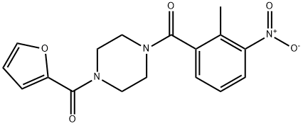 [4-(furan-2-carbonyl)piperazin-1-yl]-(2-methyl-3-nitrophenyl)methanone Struktur