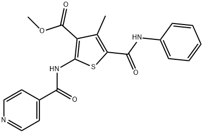 methyl 4-methyl-5-(phenylcarbamoyl)-2-(pyridine-4-carbonylamino)thiophene-3-carboxylate Structure