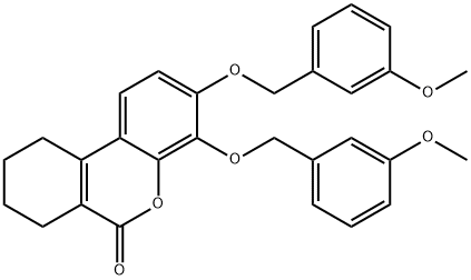 3,4-bis[(3-methoxyphenyl)methoxy]-7,8,9,10-tetrahydrobenzo[c]chromen-6-one 结构式