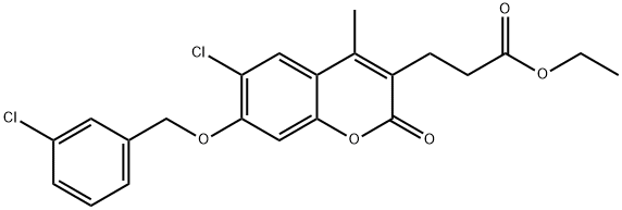ethyl 3-[6-chloro-7-[(3-chlorophenyl)methoxy]-4-methyl-2-oxochromen-3-yl]propanoate,840485-97-4,结构式