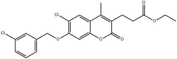 ethyl 3-[6-chloro-7-[(3-chlorophenyl)methoxy]-4-methyl-2-oxochromen-3-yl]propanoate|